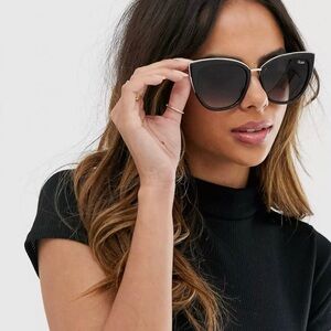 Black Cat-Eye Sunglasses with Gradient Lenses
